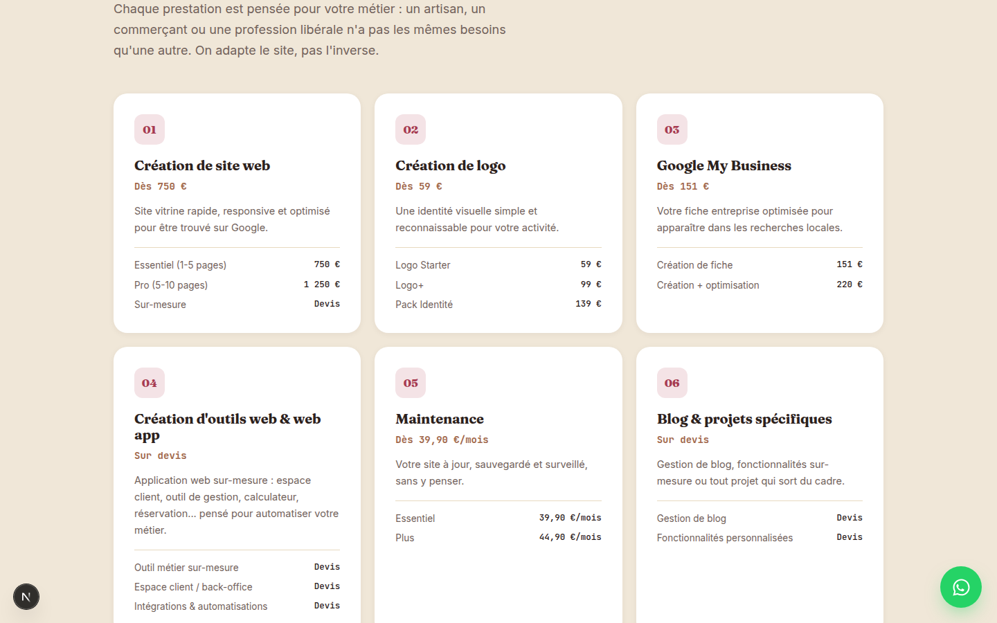 Aperçu du site NapDigital sur ordinateur